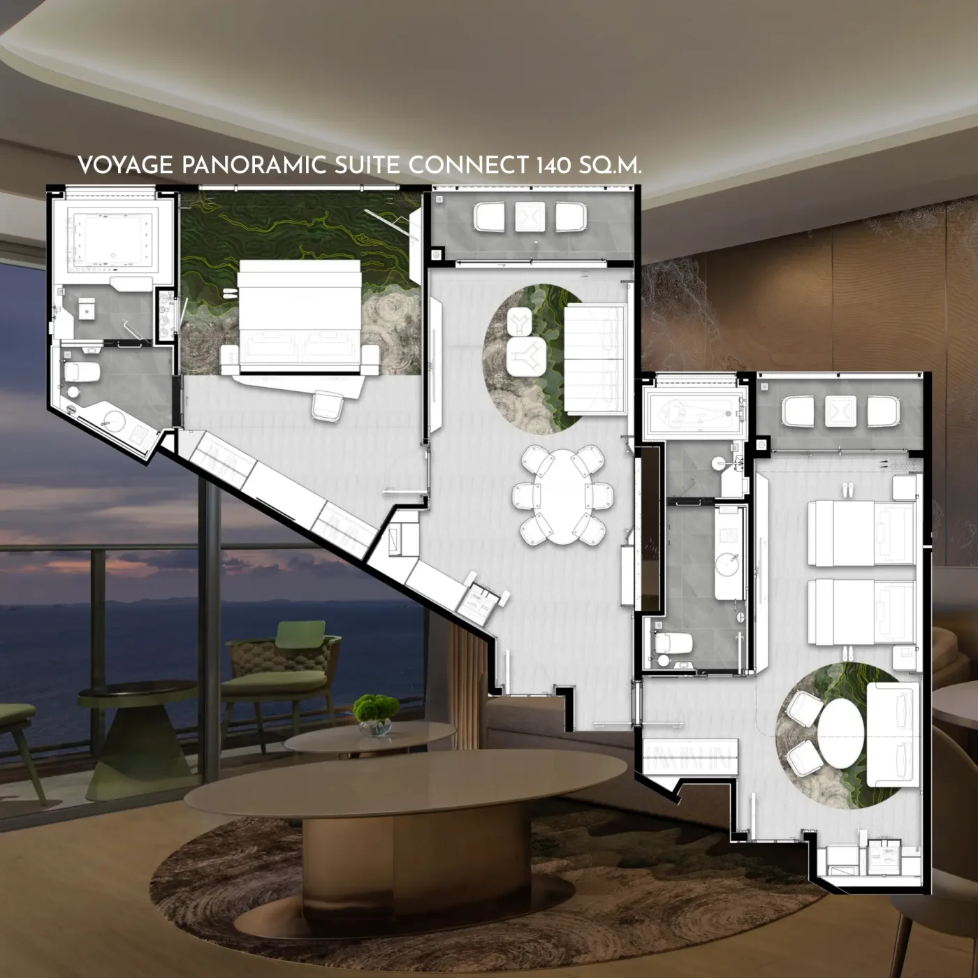 วอยาจ พาโนรามิก สวีท คอนเนกต์ — ดูผังห้องพัก
